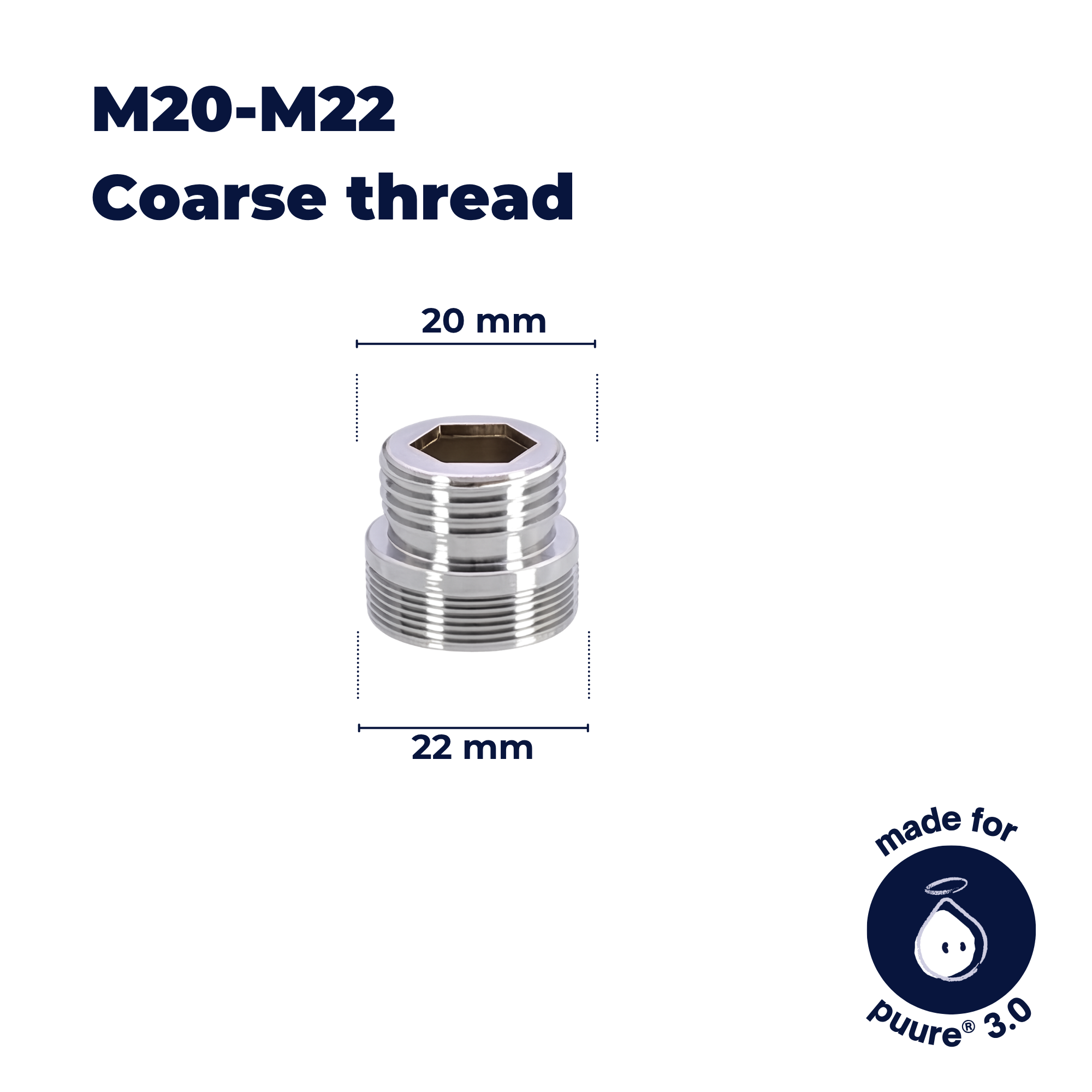 Adattatore M18–M22 per Rubinetto