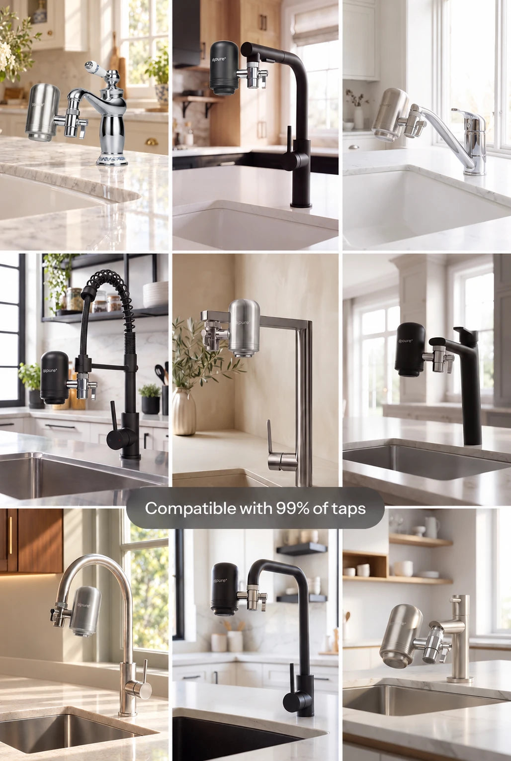 Compatible with 99% of taps
