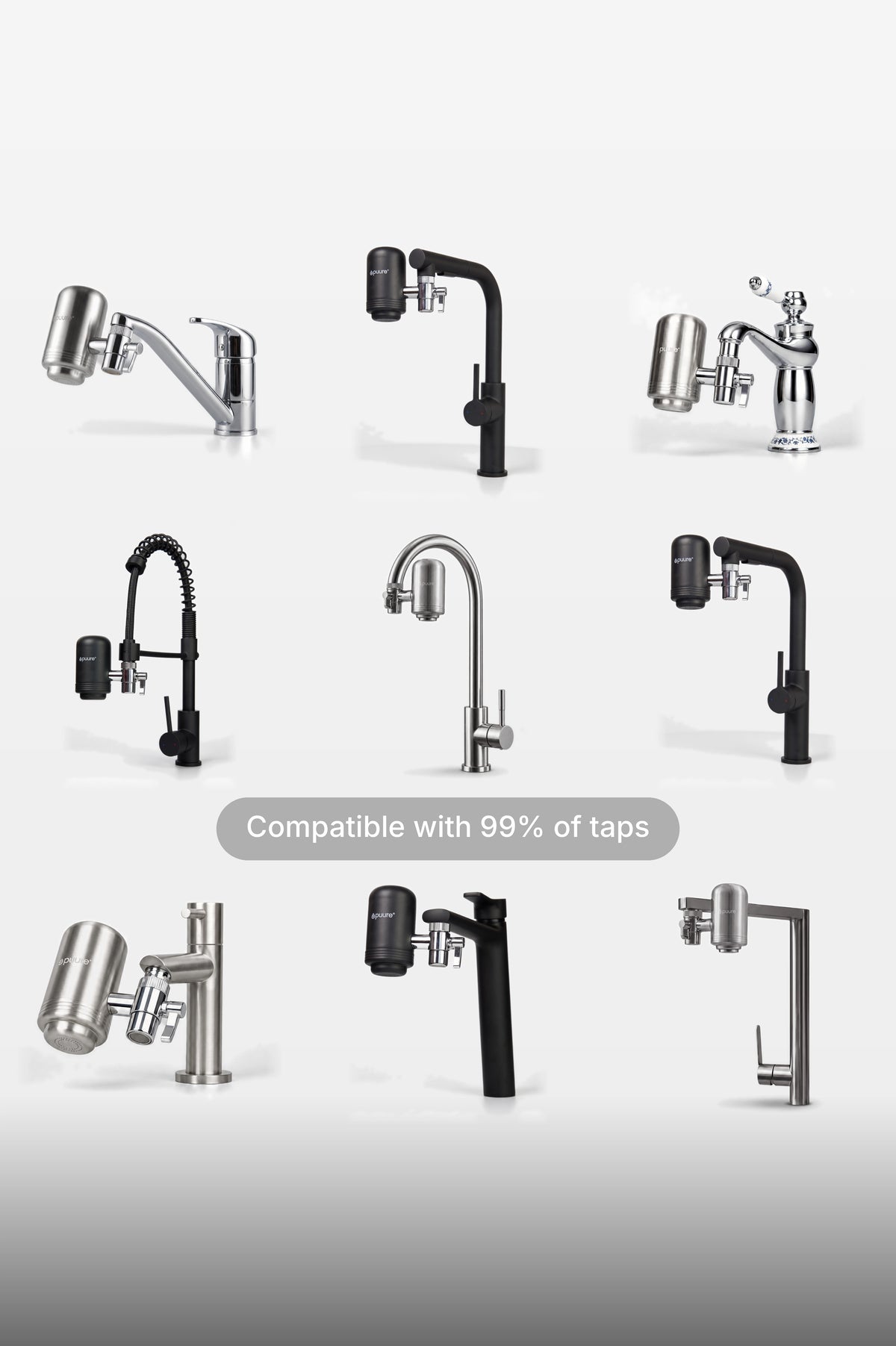 Compatible with 99% of taps