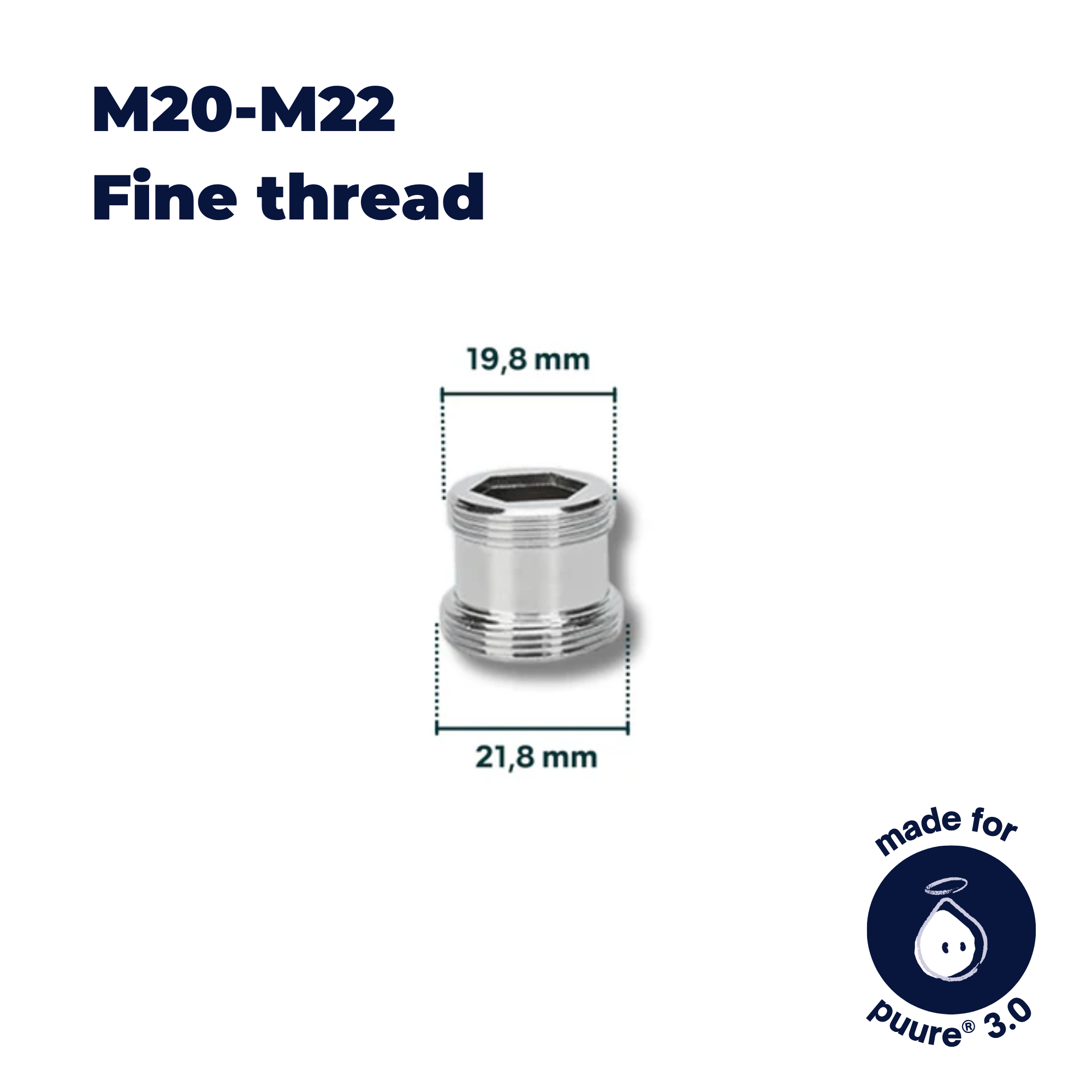 Adattatore M18–M22 per Rubinetto